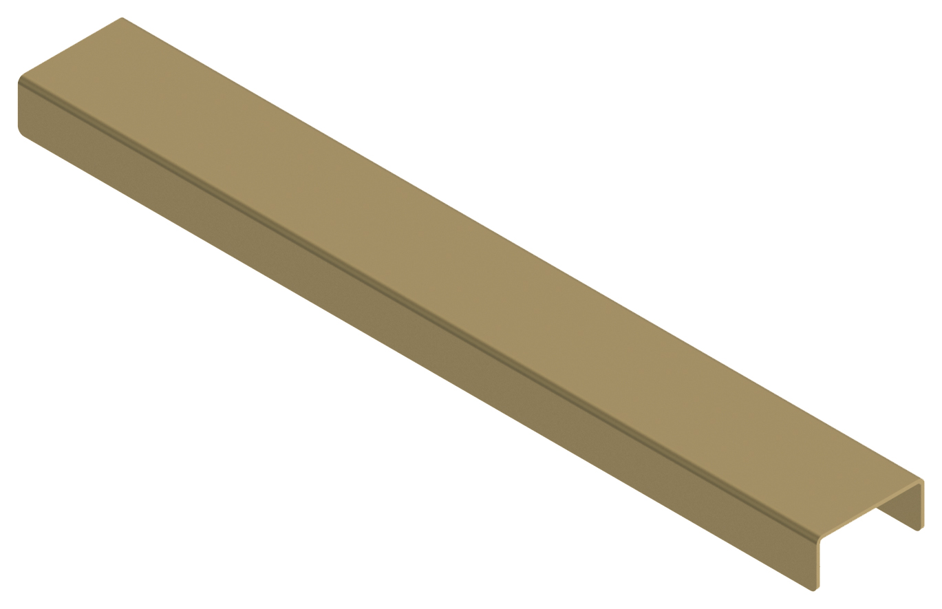 Linear Brushed Brass Trap Cover - 300mm