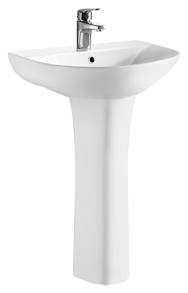 Balterley Taliga 1 Tap Hole Basin with Full Pedestal - 550mm