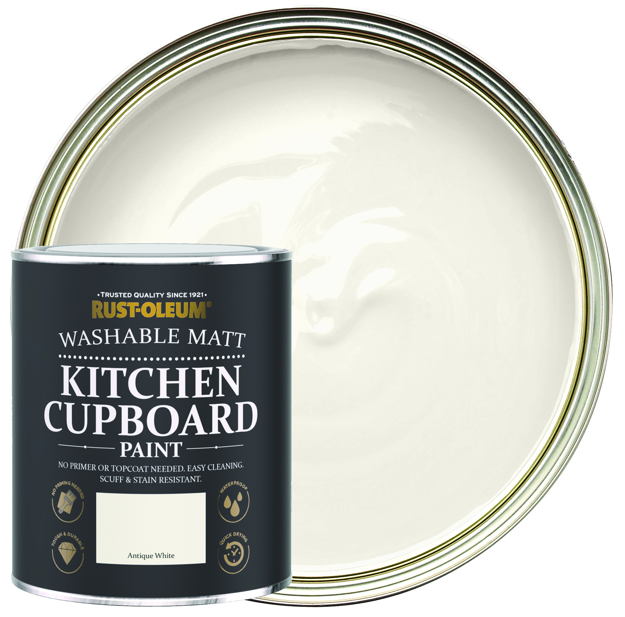 Rust-Oleum Matt Kitchen Cupboard Paint - Antique White - 750ml