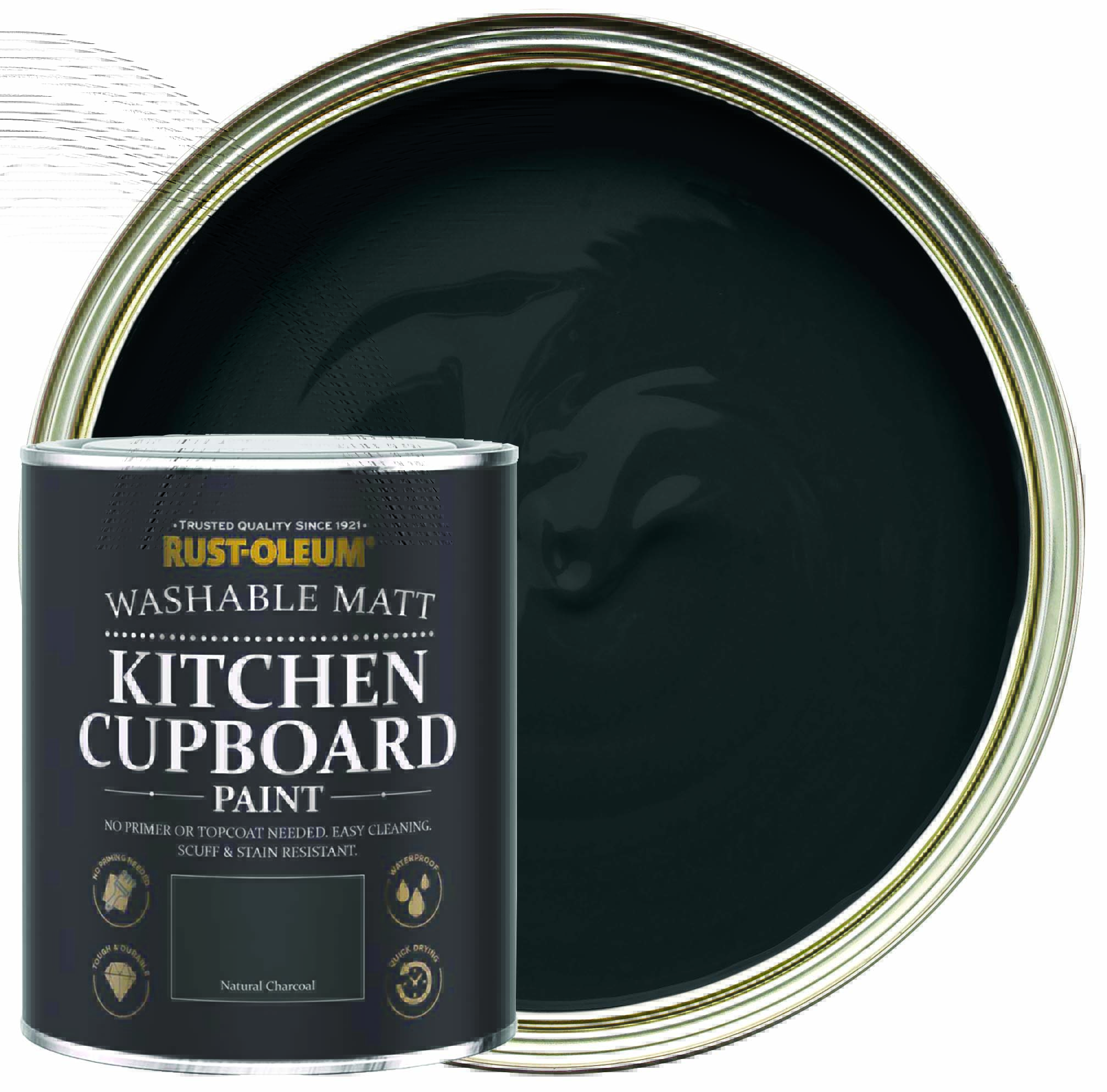 Rust-Oleum Matt Kitchen Cupboard Paint - Natural Charcoal - 750ml
