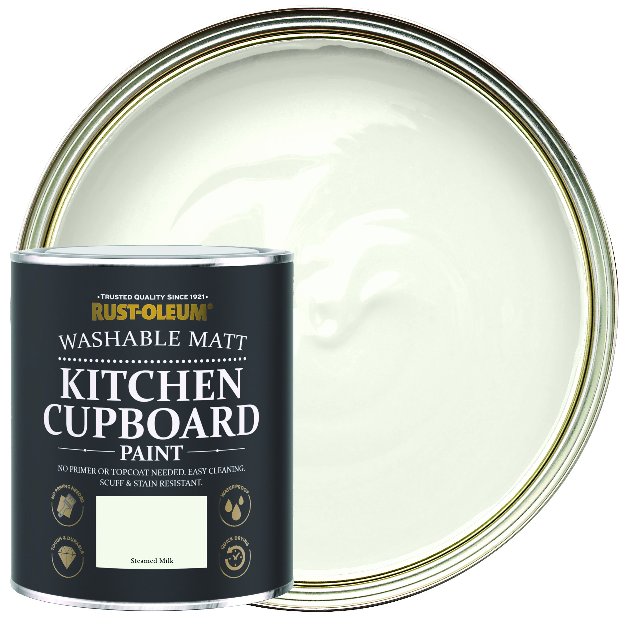 Rust-Oleum Matt Kitchen Cupboard Paint - Steamed Milk - 750ml
