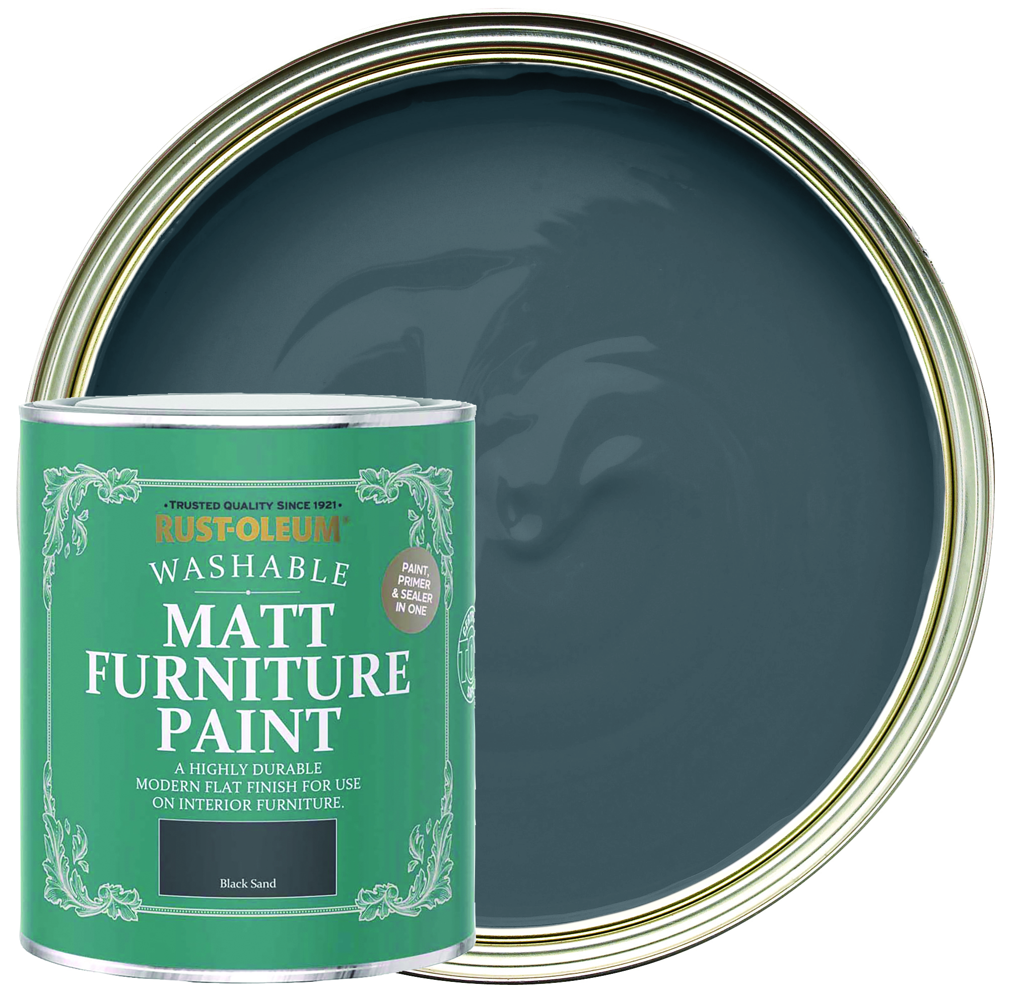 Rust-Oleum Matt Furniture Paint - Black Sand - 750ml