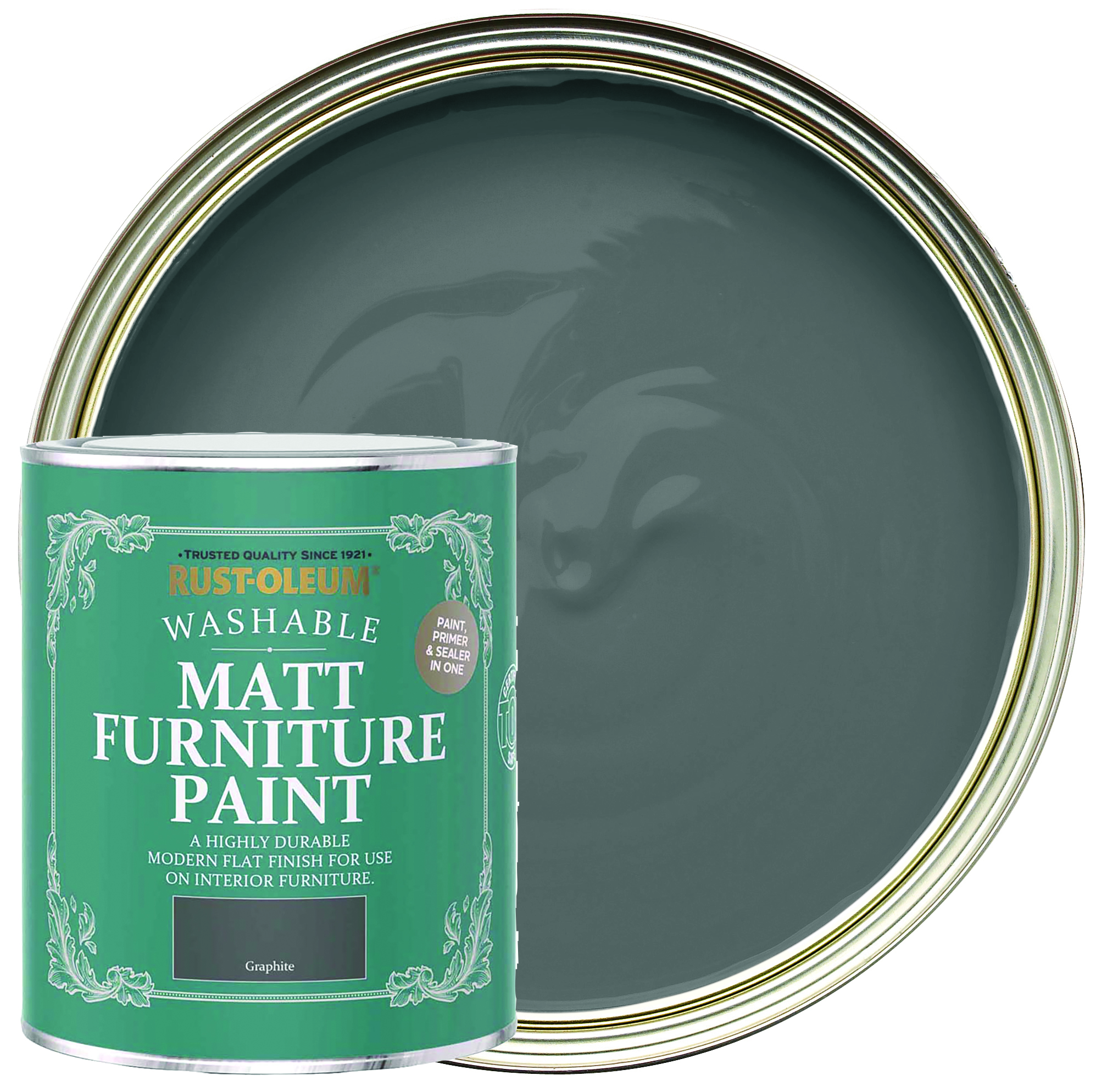 Rust-Oleum Matt Furniture Paint - Graphite - 750ml