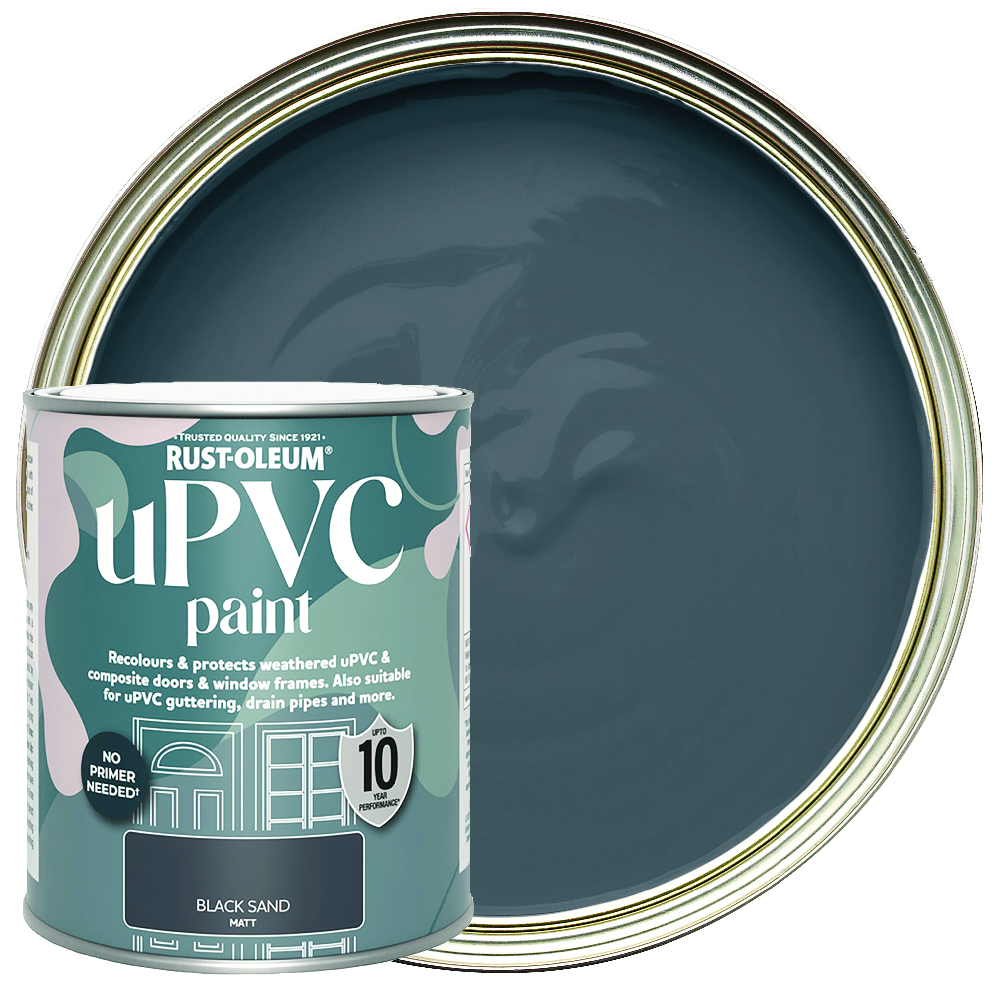 Rust-Oleum Matt uPVC Paint - Black Sand - 750ml