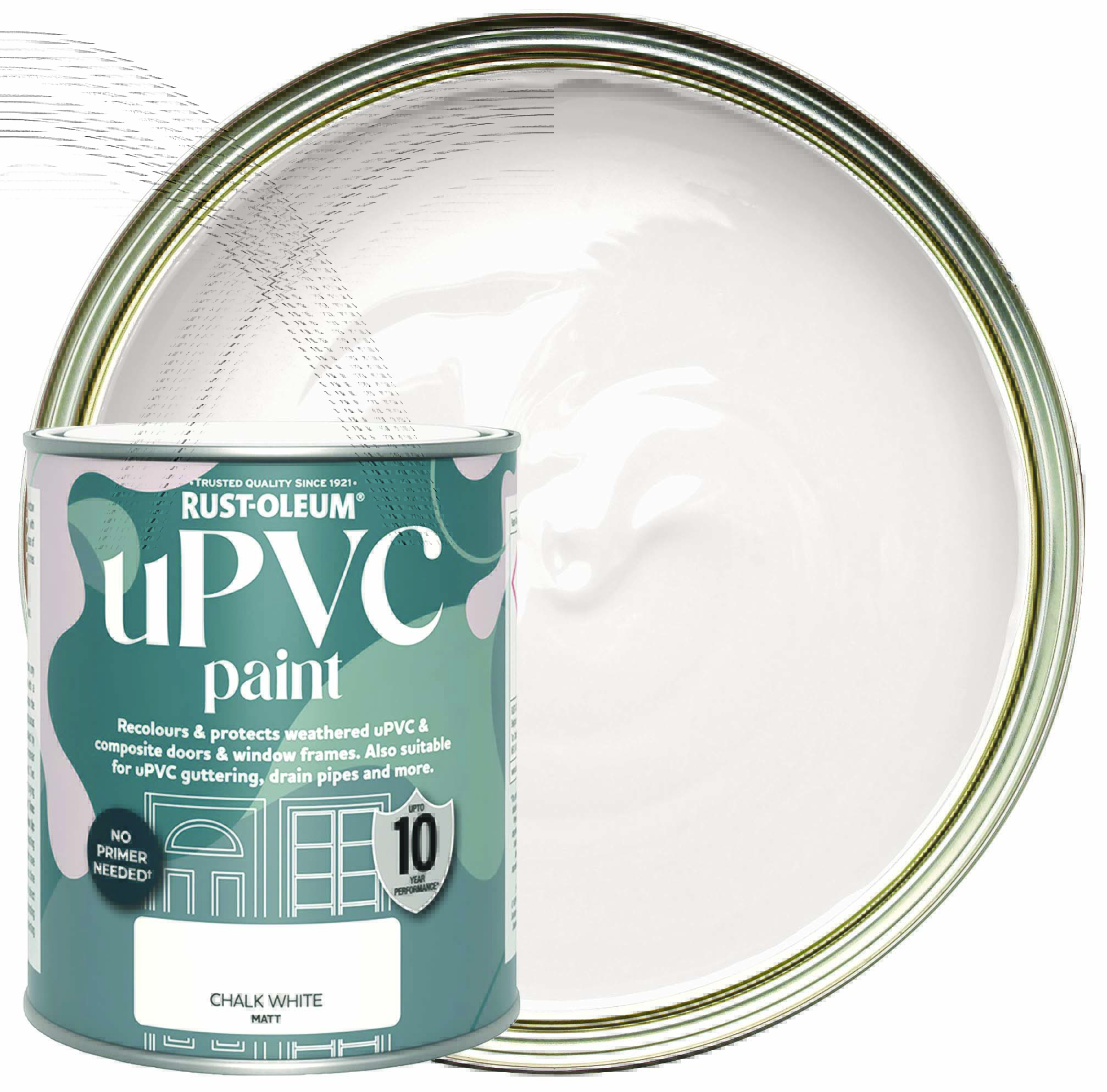 Rust-Oleum Matt uPVC Paint - Chalk White - 750ml