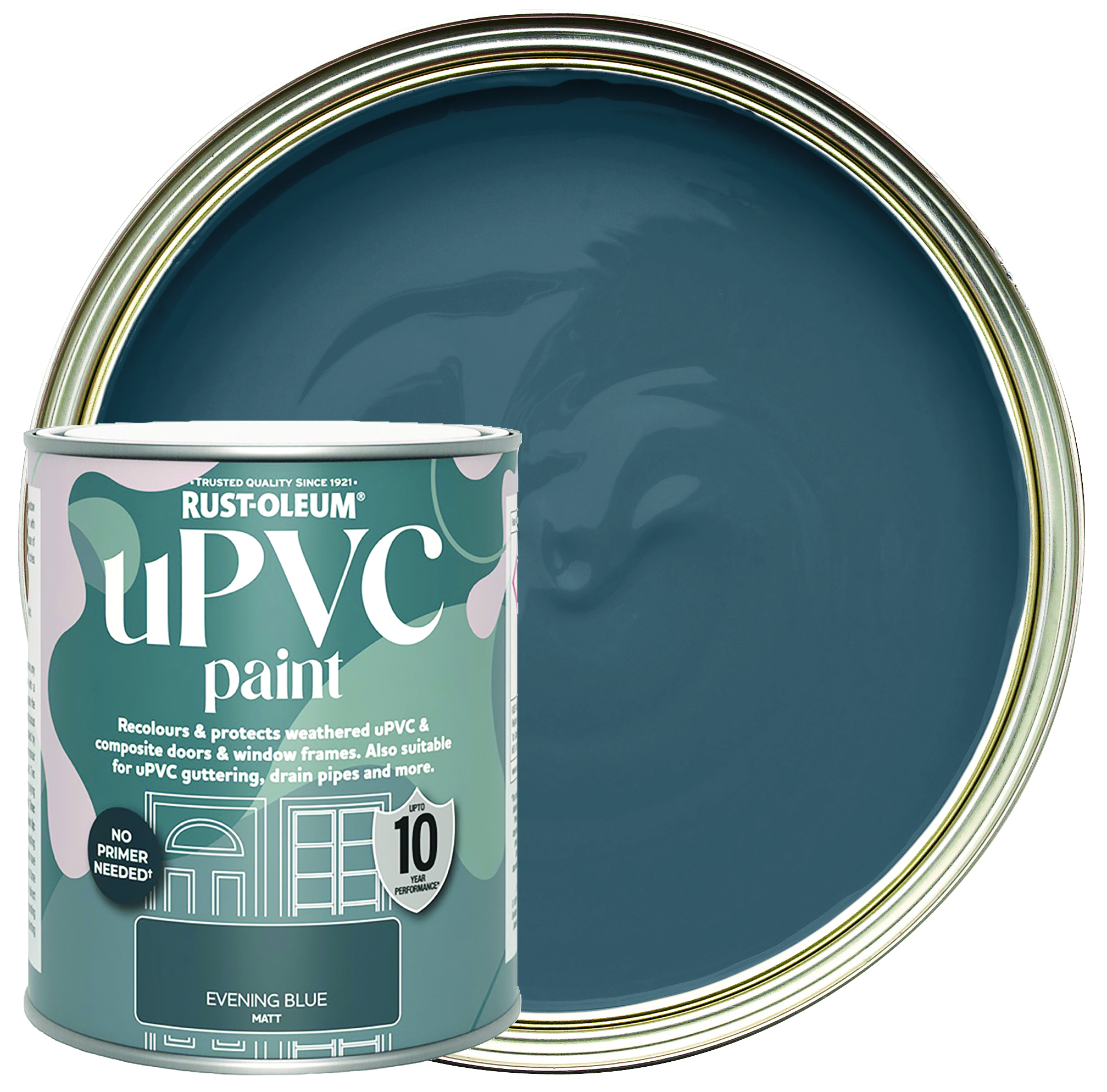 Rust-Oleum Matt uPVC Paint - Evening Blue - 750ml