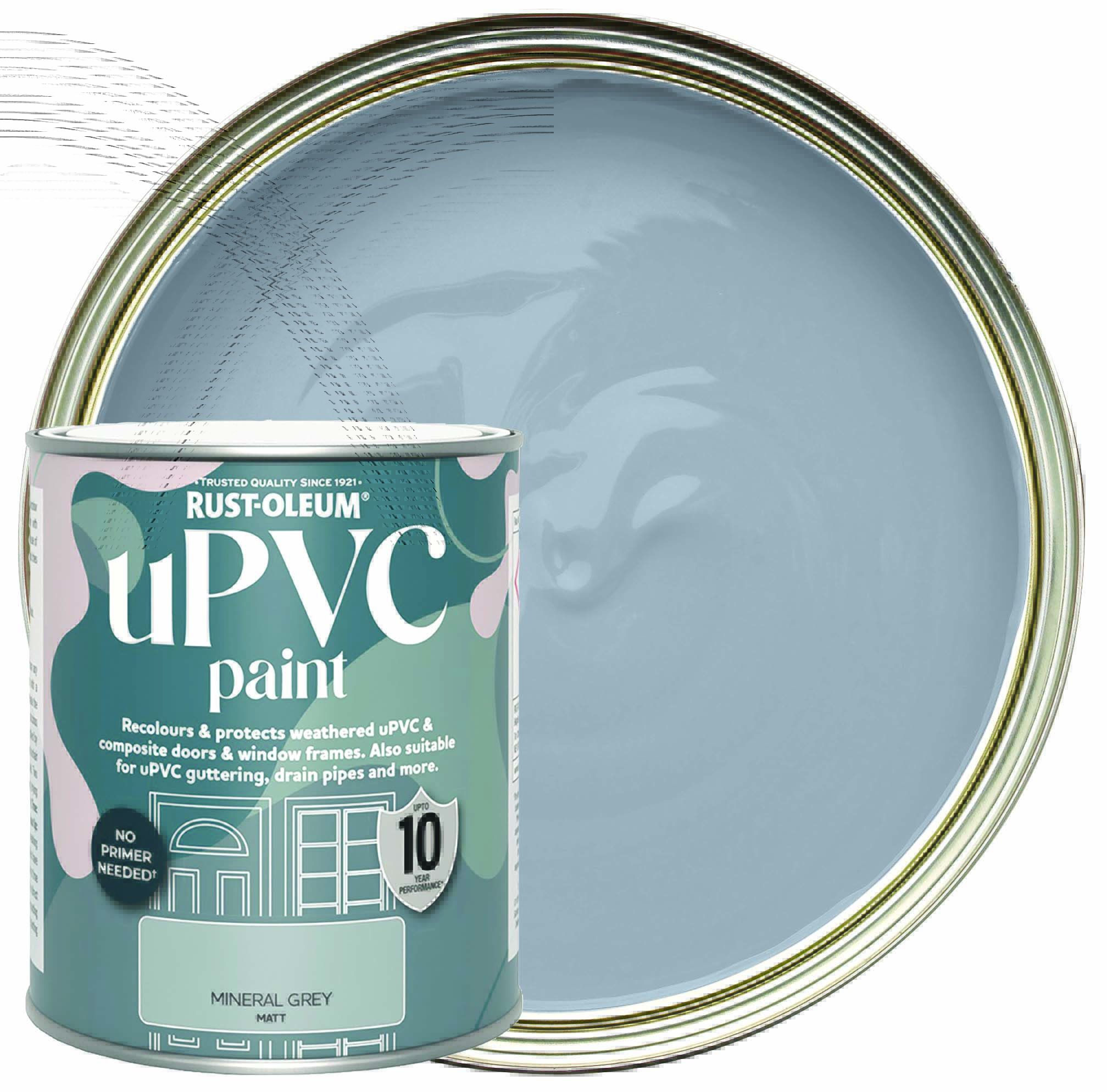 Rust-Oleum Matt uPVC Paint - Mineral Grey - 750ml