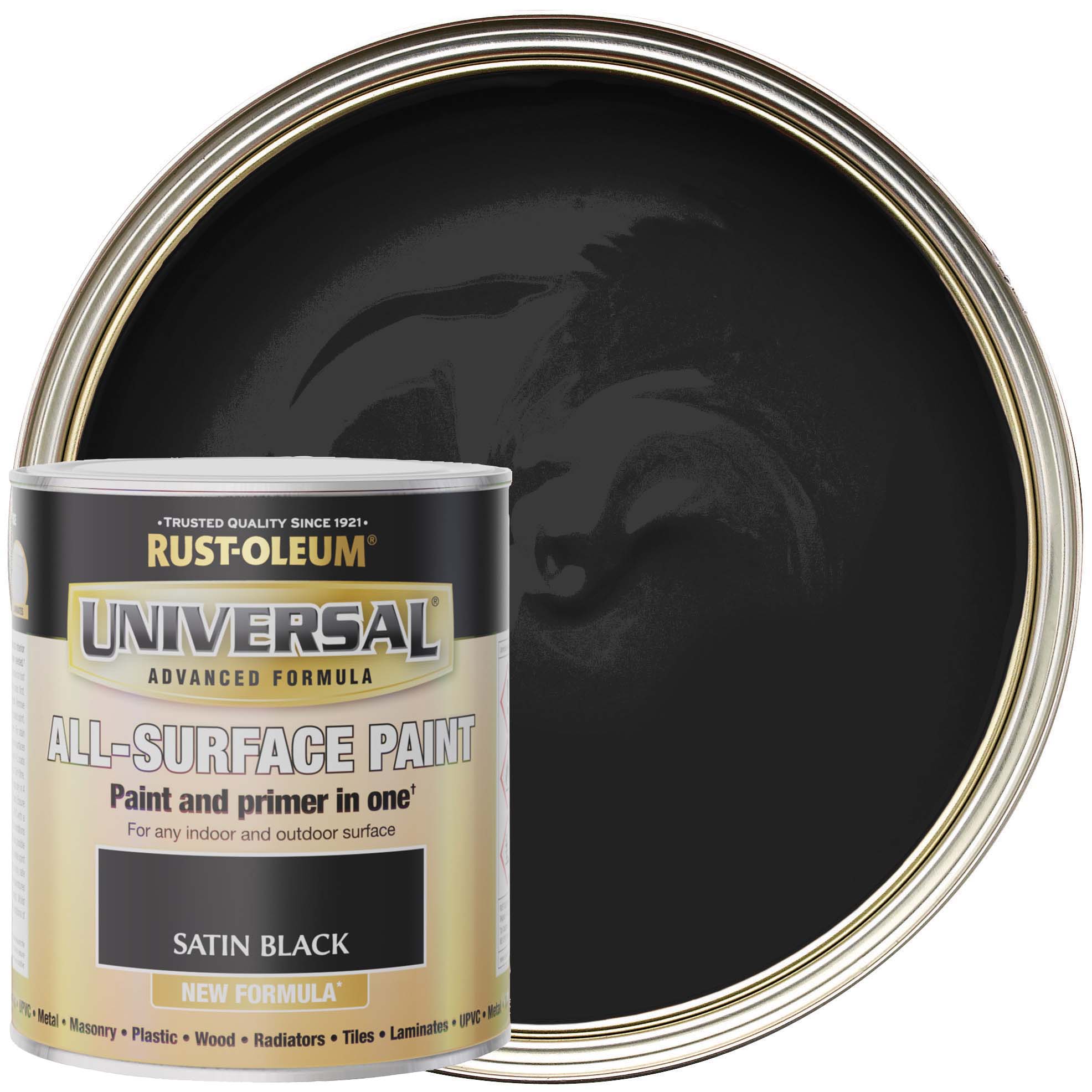 Rust-Oleum Universal All-Surface Satin Paint - Black - 750ml