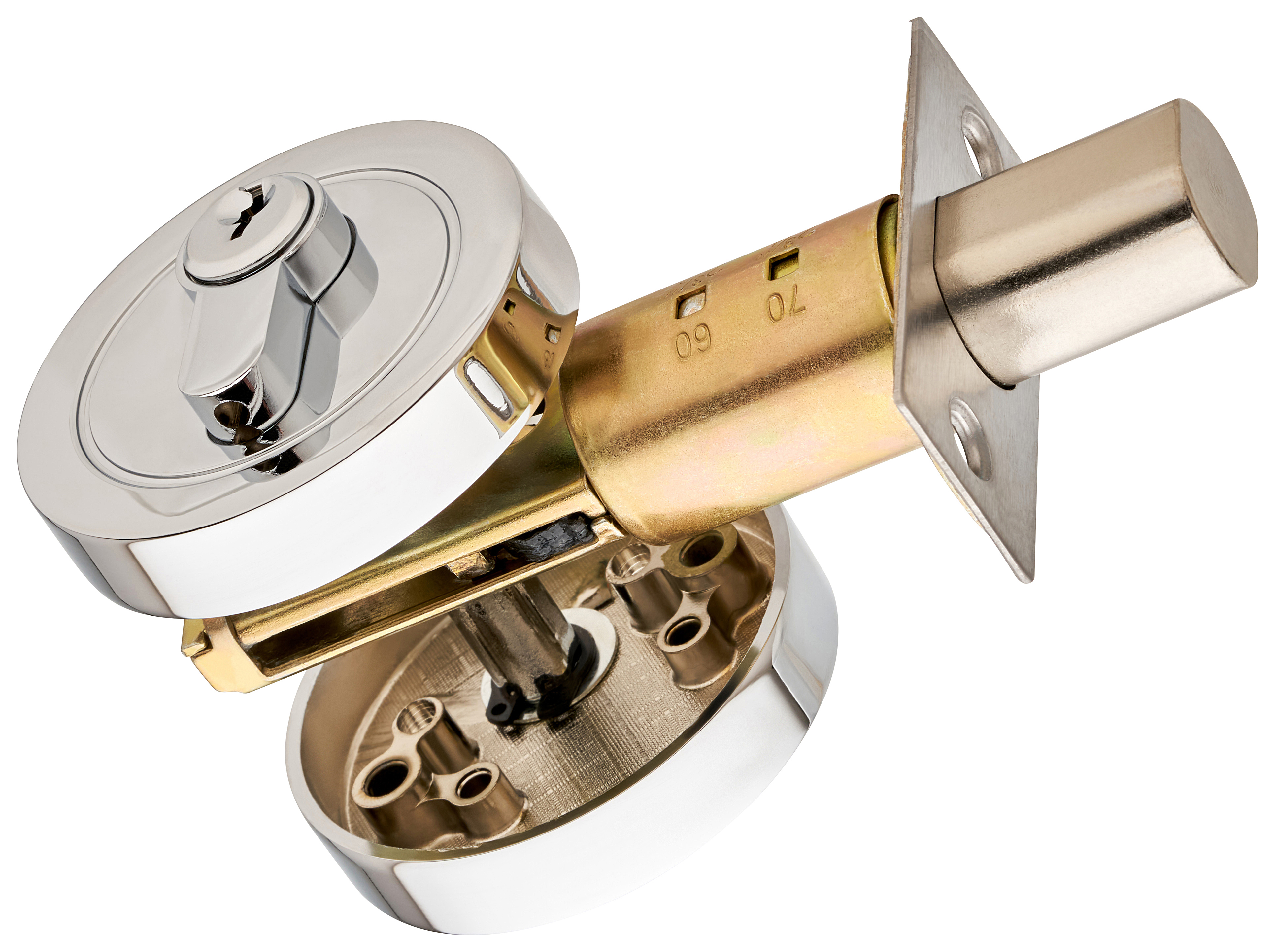 Euro Locking Deadbolt Thumb Set 60/70 Backset With 3 Keys