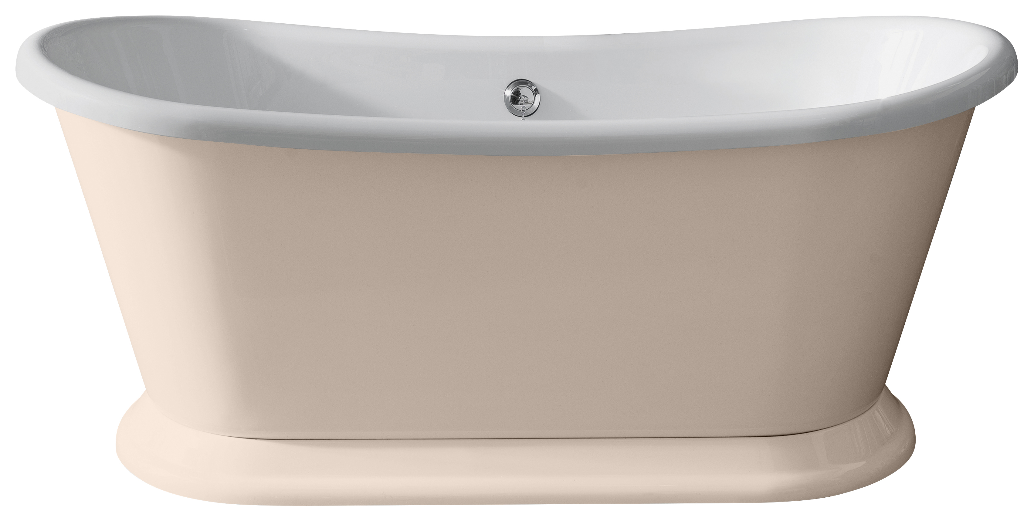 Bayswater Pink Freestanding Painted Boat Bath - 1700 x 750mm