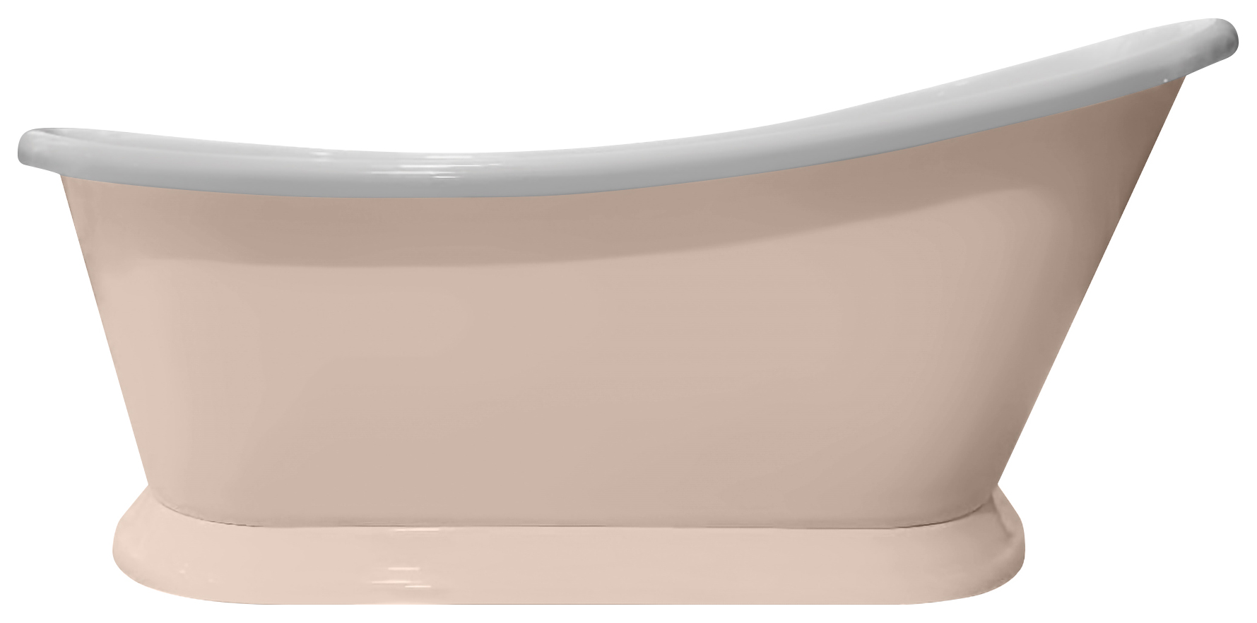 Bayswater Pink Slipper Freestanding Painted Boat Bath - 1690 x 740mm