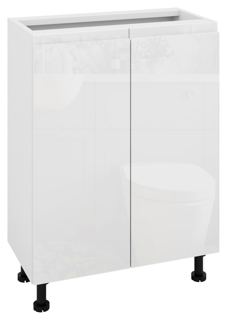 Wickes Lakemoor Gloss White Slimline Depth Base Unit - 600mm