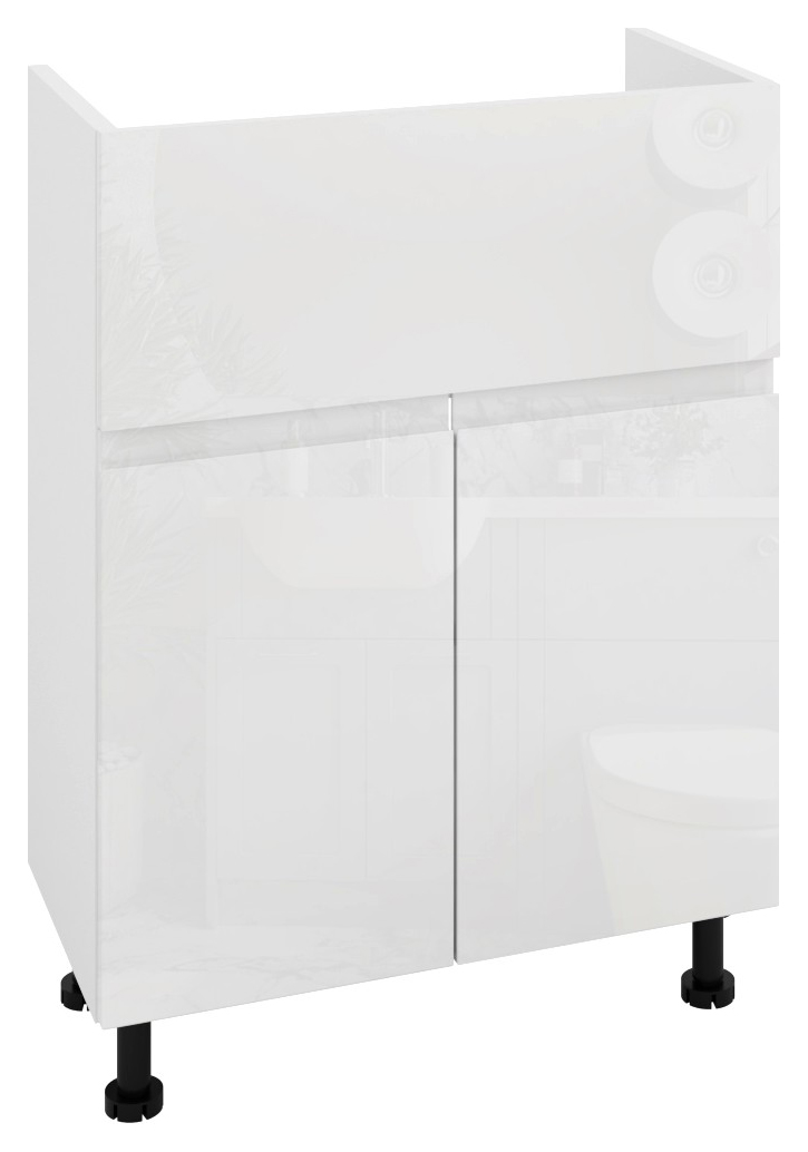 Wickes Lakemoor Gloss White Slimline Depth Vanity Unit - 600mm