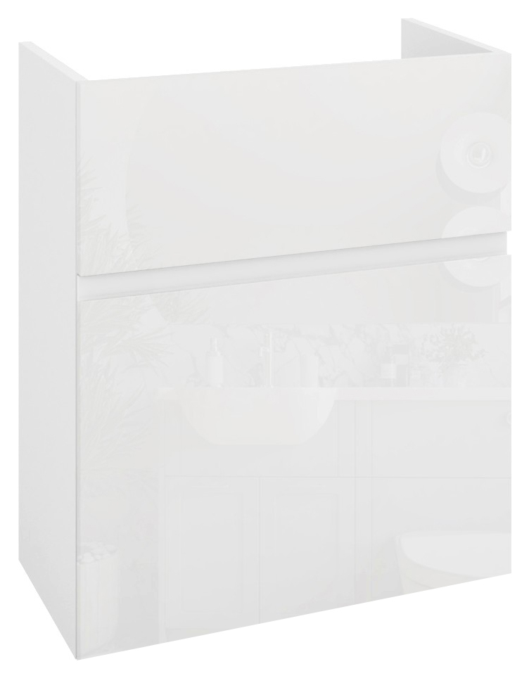 Wickes Lakemoor Gloss White Slimline Depth Toilet Unit - 600mm