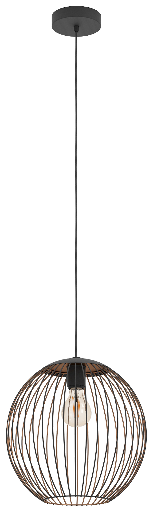 Eglo Almanzora Single Pendant Light - Black & Copper