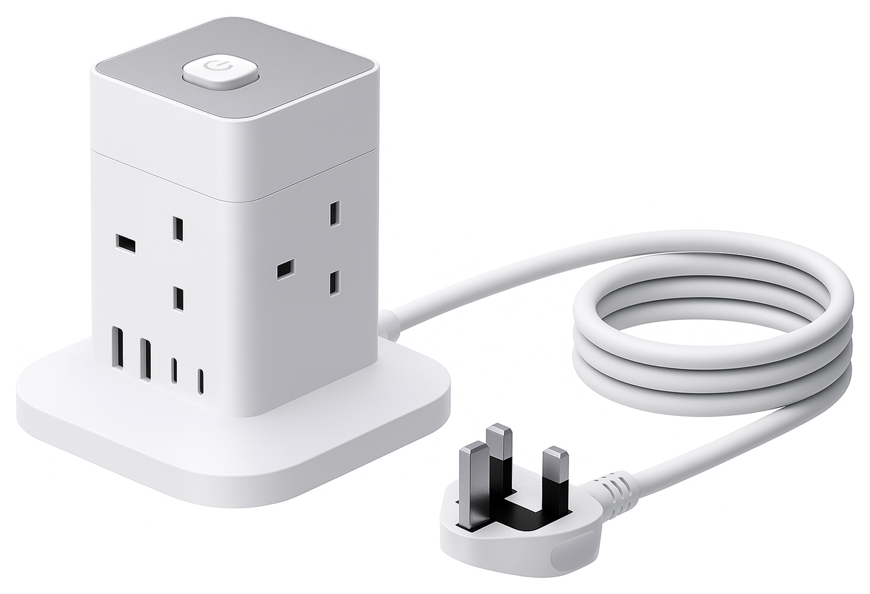 TCP 4 Socket Cube White Extension Lead with USB - 1.8m