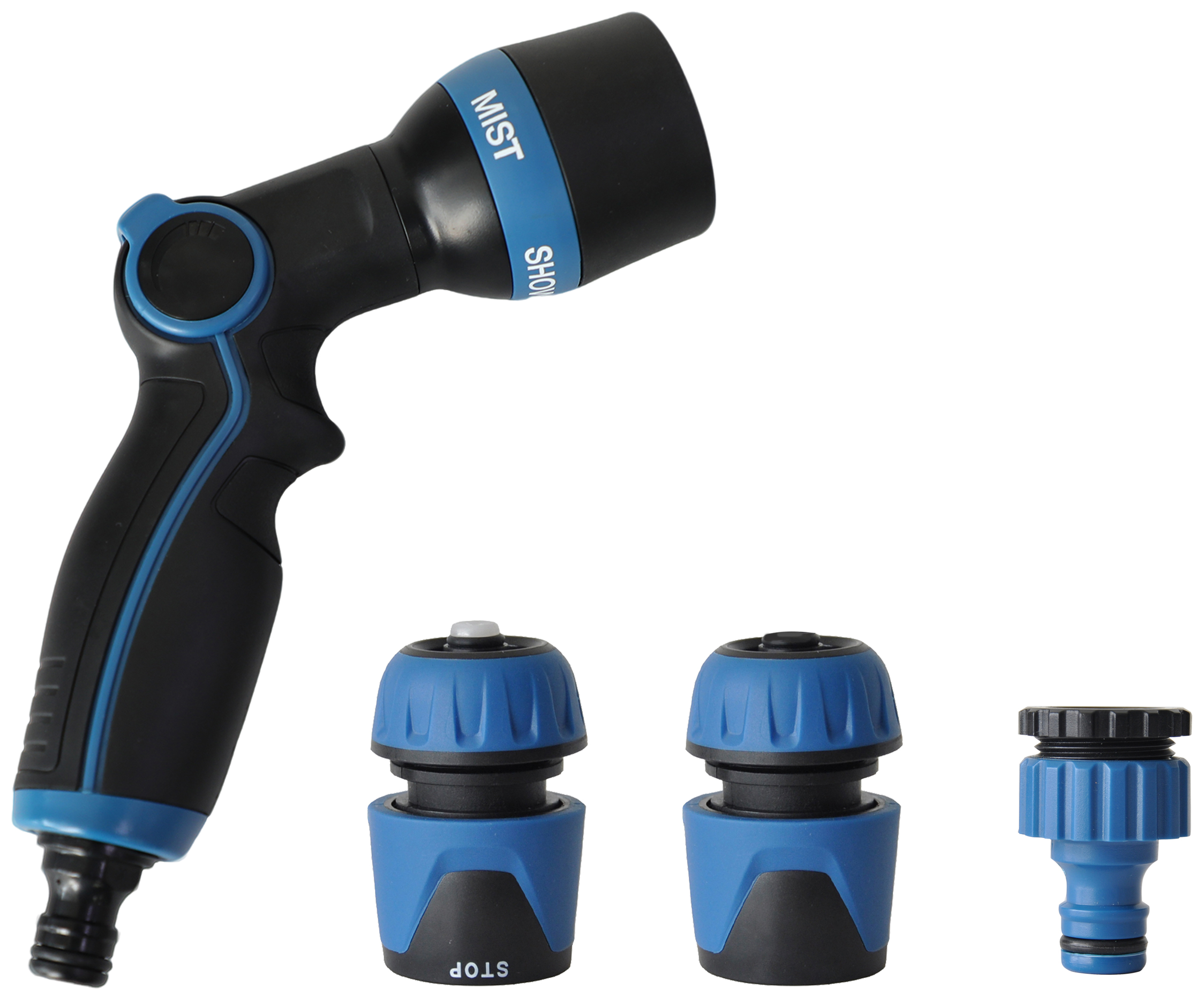 Wickes 5 function spray gun with with tap and hose connector