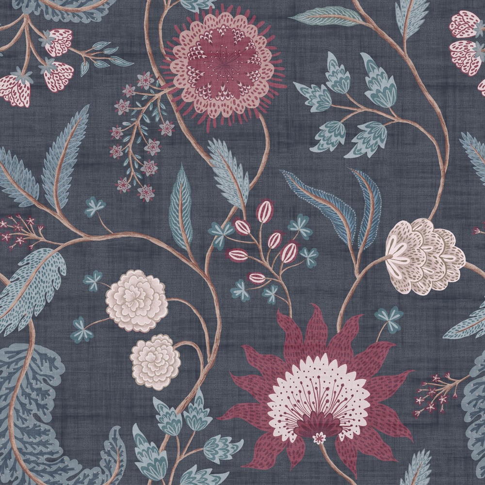 Esselle Home Fable Trail Navy/Berry Wallpaper
