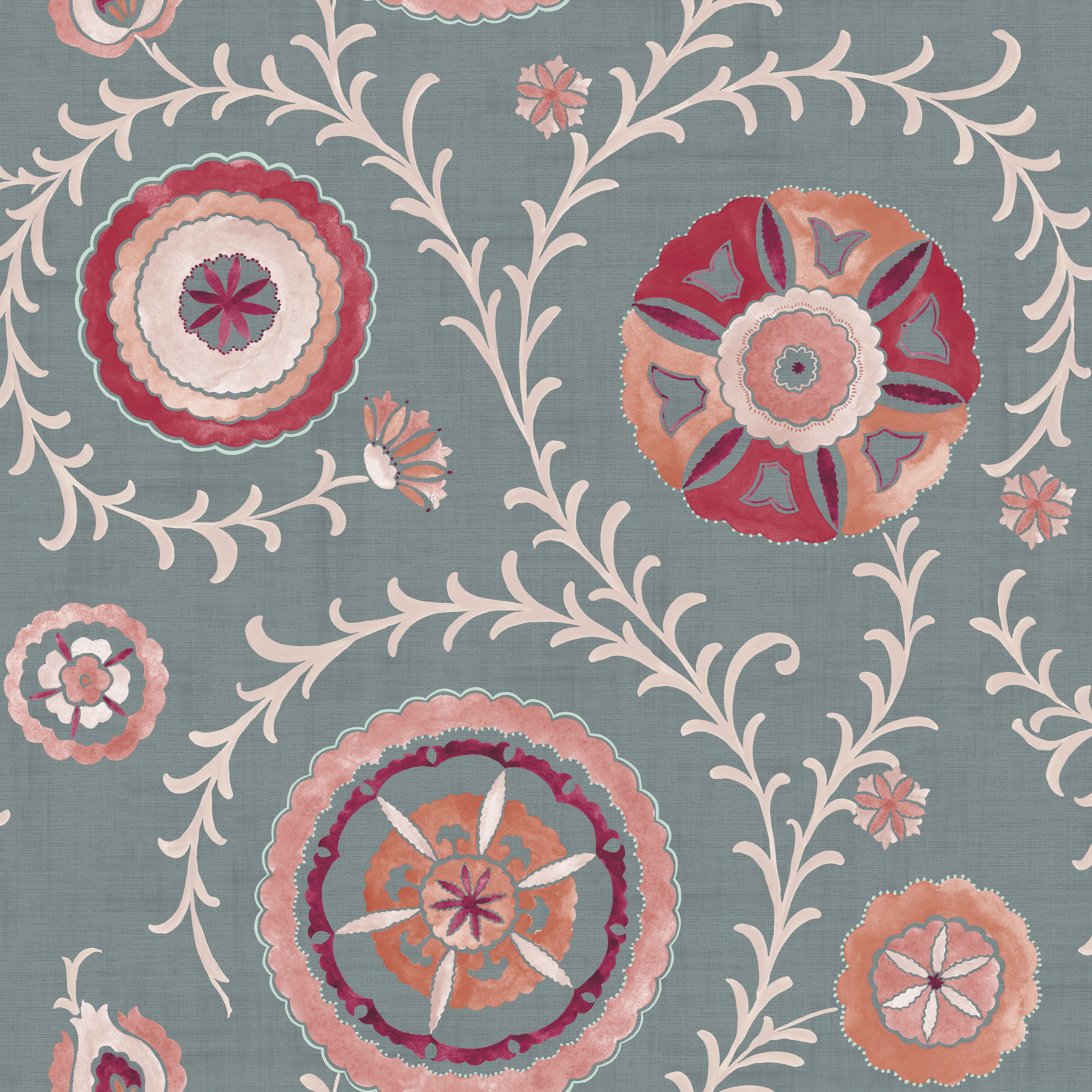 Esselle Home Nahlia Trail Spice/Blue Wallpaper