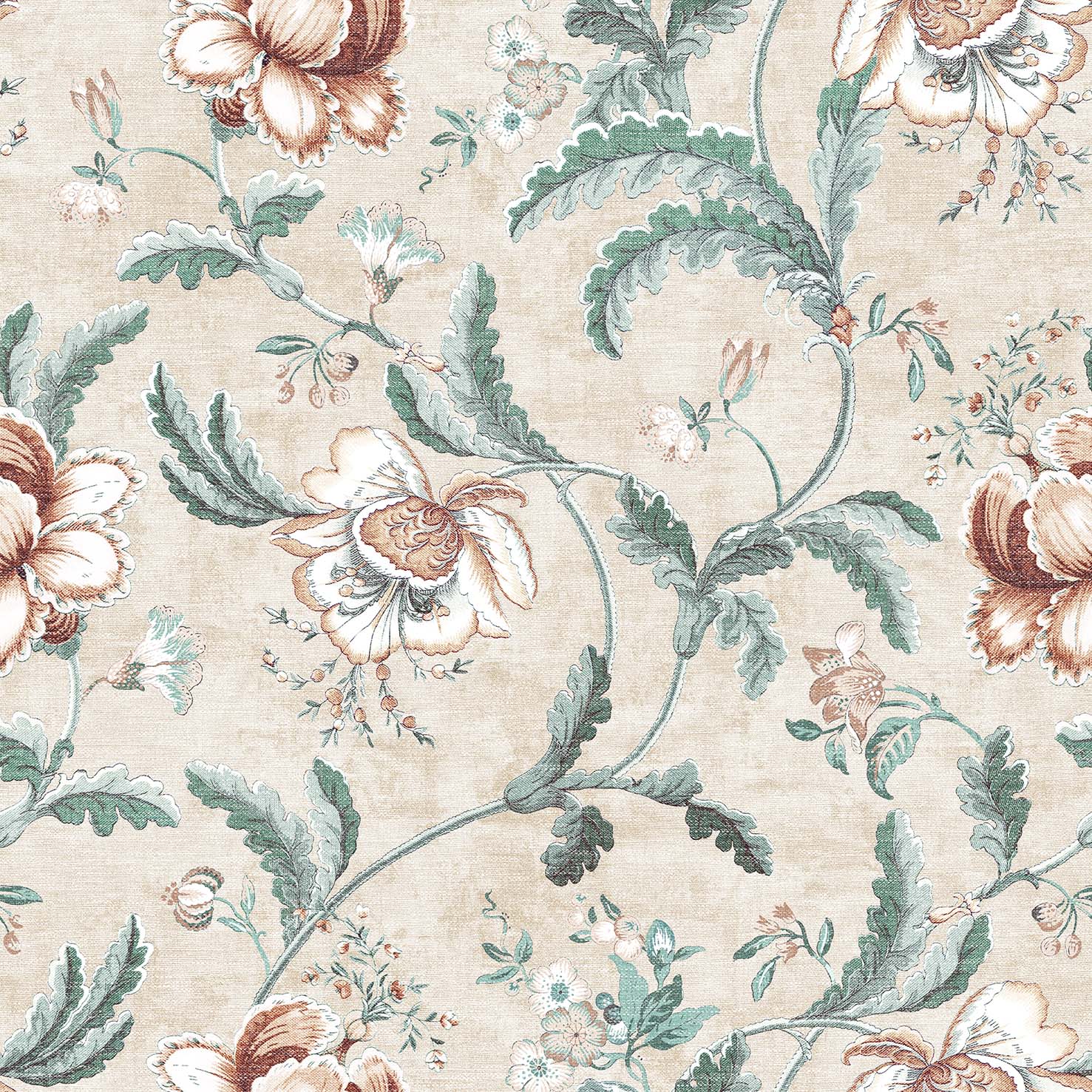Esselle Home Tapestry Floral Natural/Spice Wallpaper