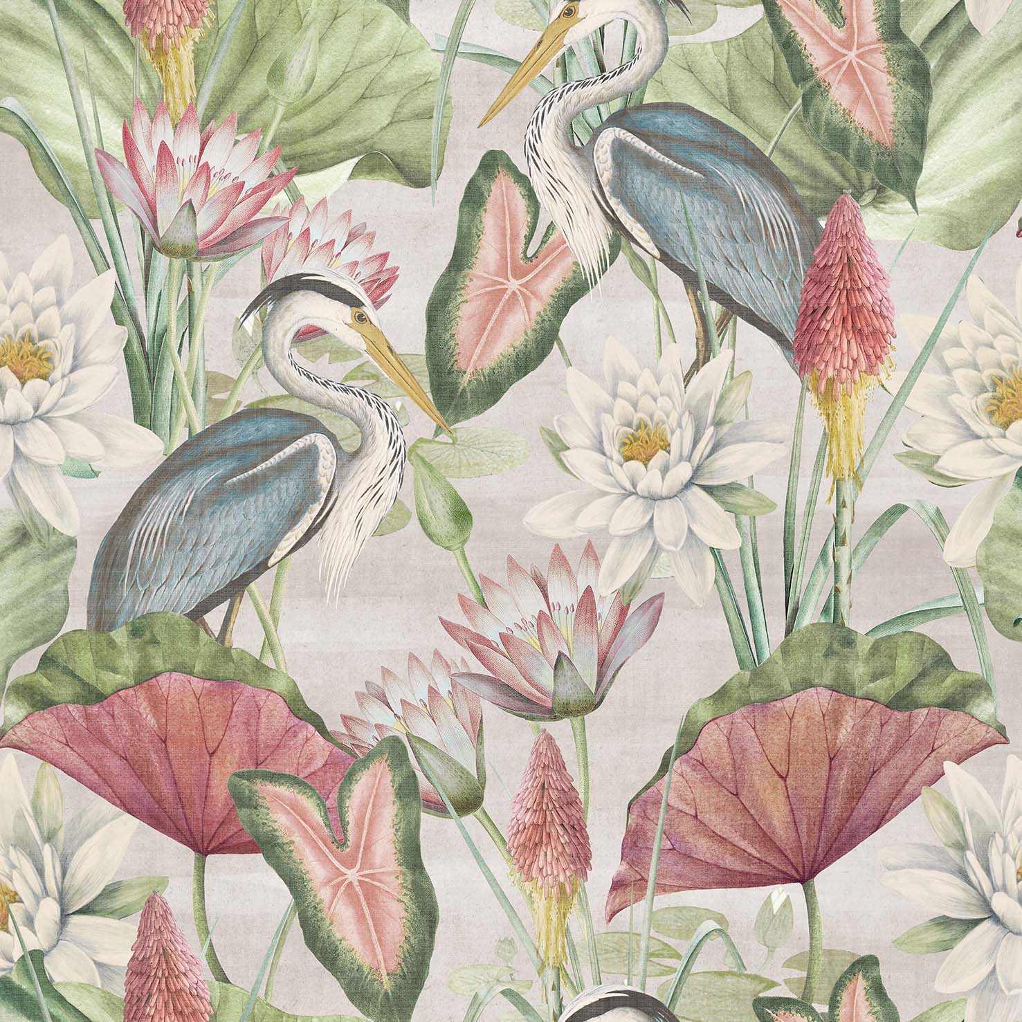 Esselle Home Waterlily Lake Linen Multicoloured Wallpaper