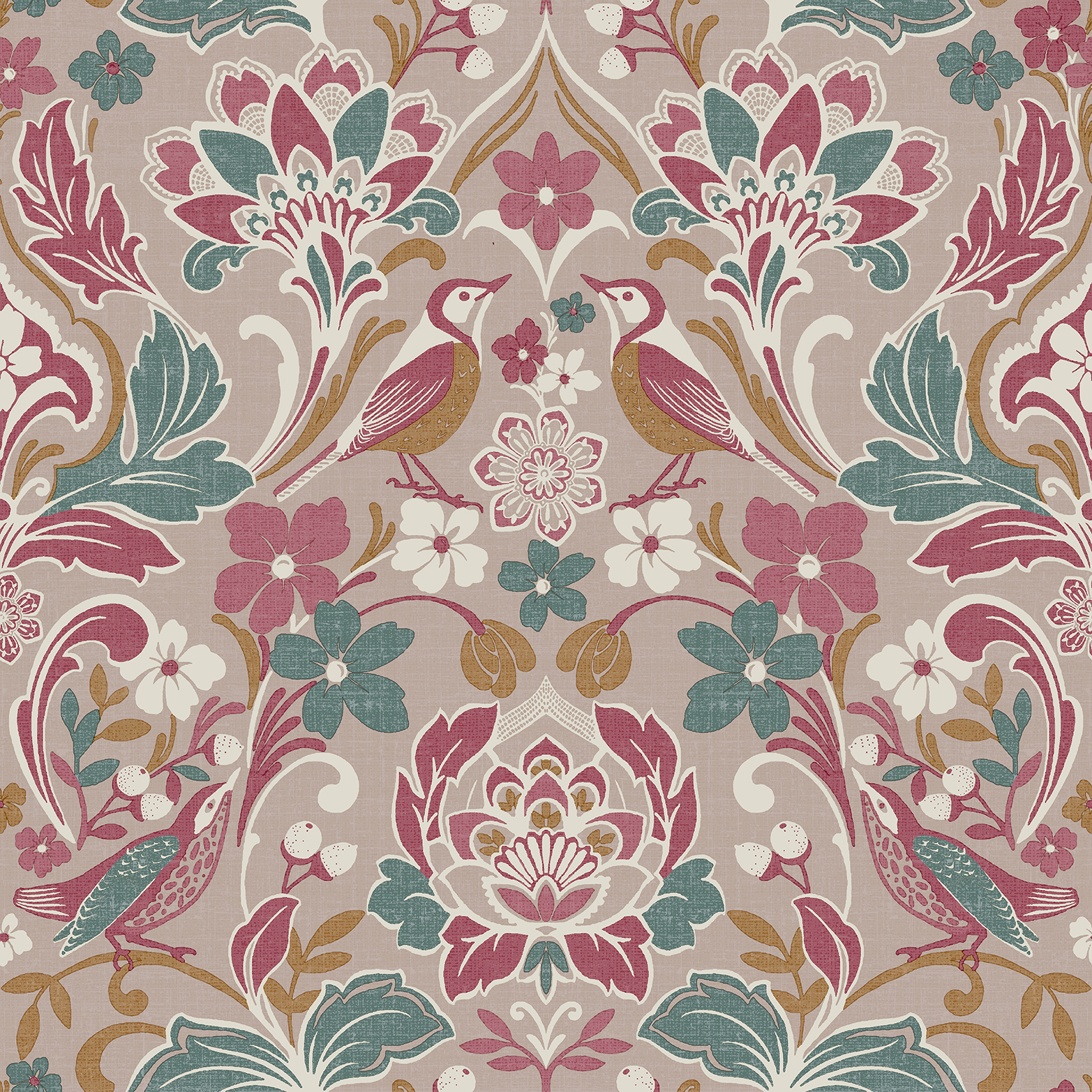 Arthouse Folk Floral Pink Wallpaper