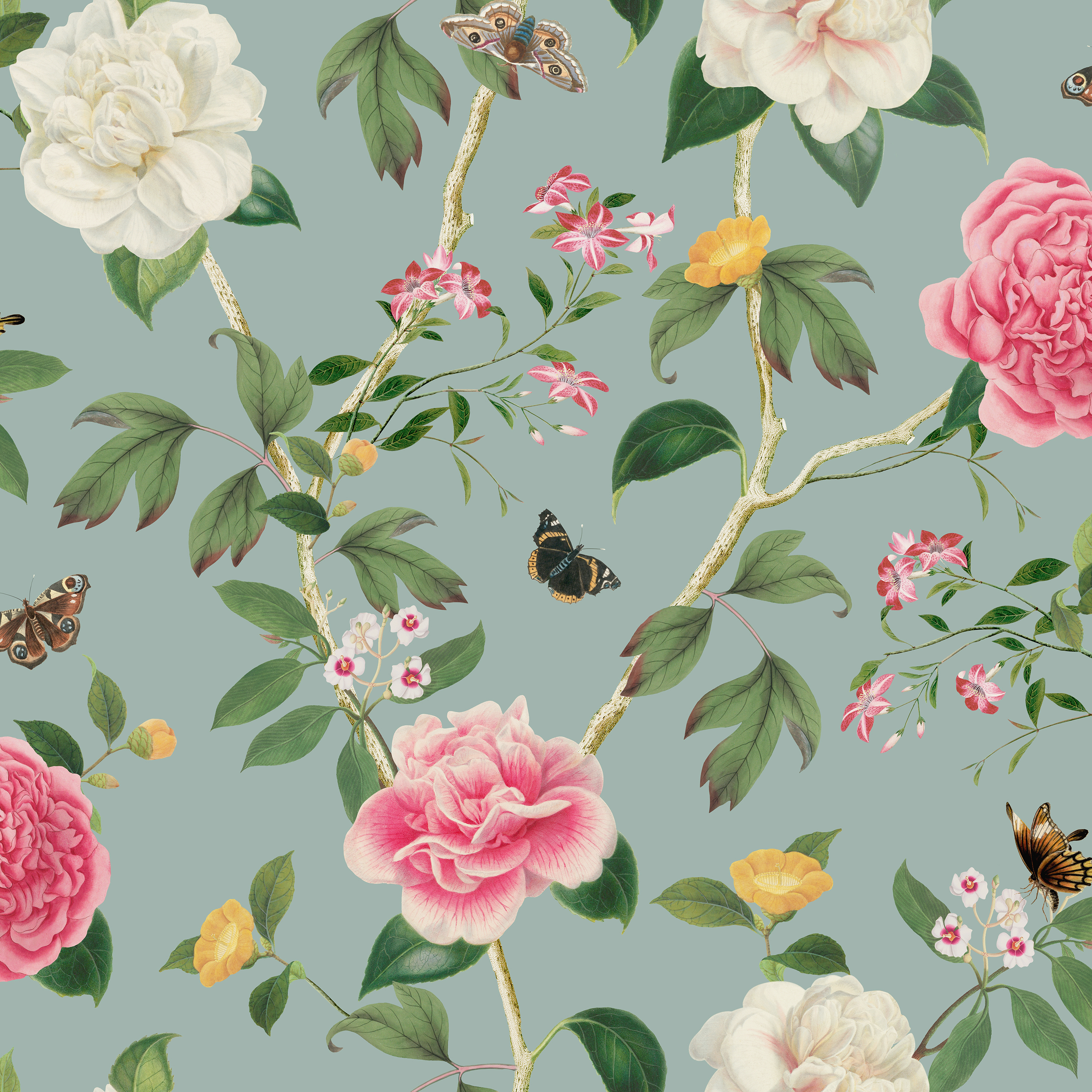 RHS Chinoiserie Charmer Blue Wallpaper