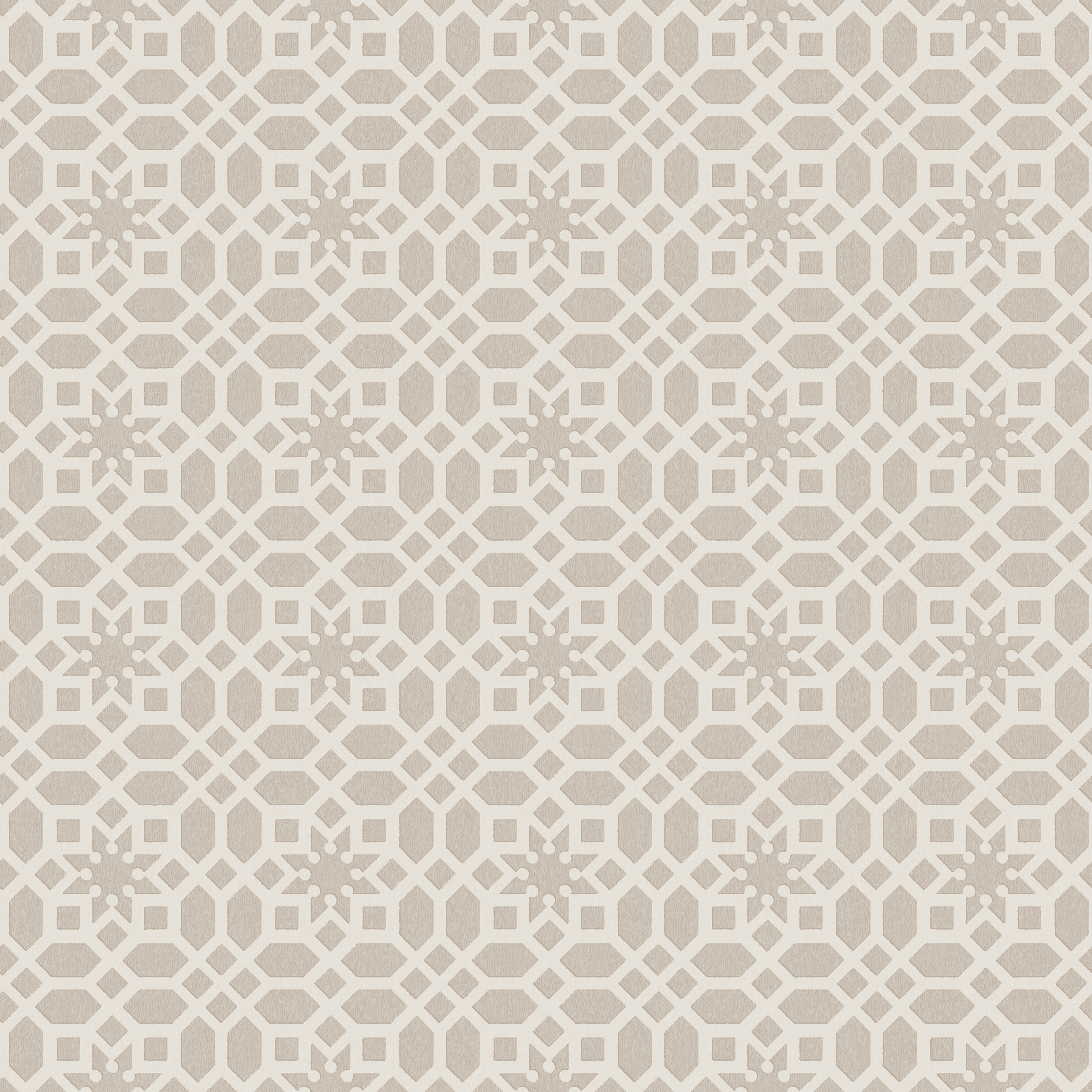 RHS Star Trellis Taupe Wallpaper