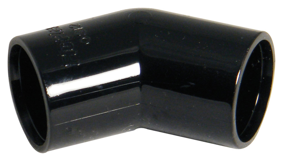 FloPlast OS12B Black Overflow System 135 Bend - 21.5mm
