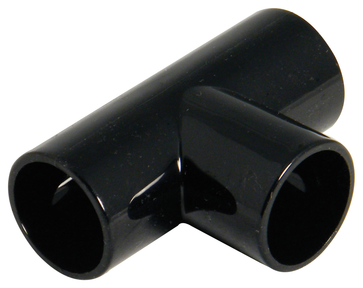 FloPlast OS13B Black Overflow System Equal Tee - 21.5mm