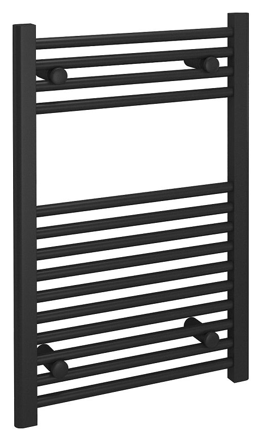 Kudox Black Straight Single Panel Vertical Towel Radiator - 750 x 500mm