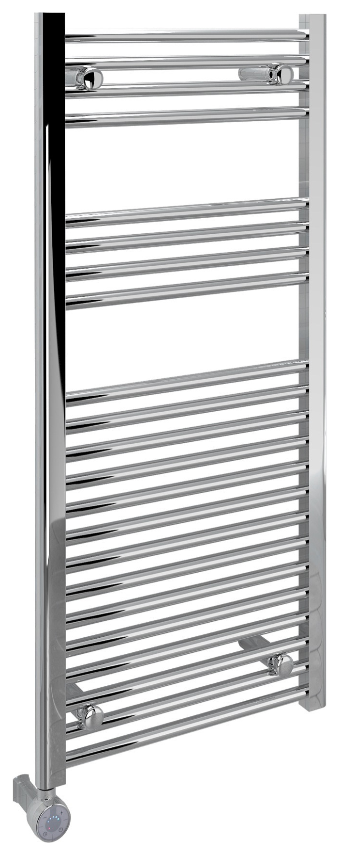 Kudox Chrome Thermostatic Electric Single Panel Vertical Towel Radiator - 1100 x 500mm