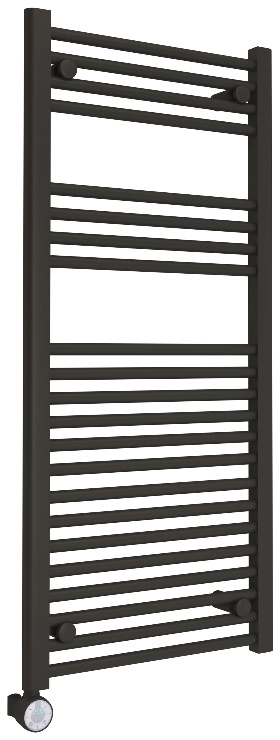 Kudox Black Thermostatic Electric Single Panel Vertical Towel Radiator - 1100 x 500mm