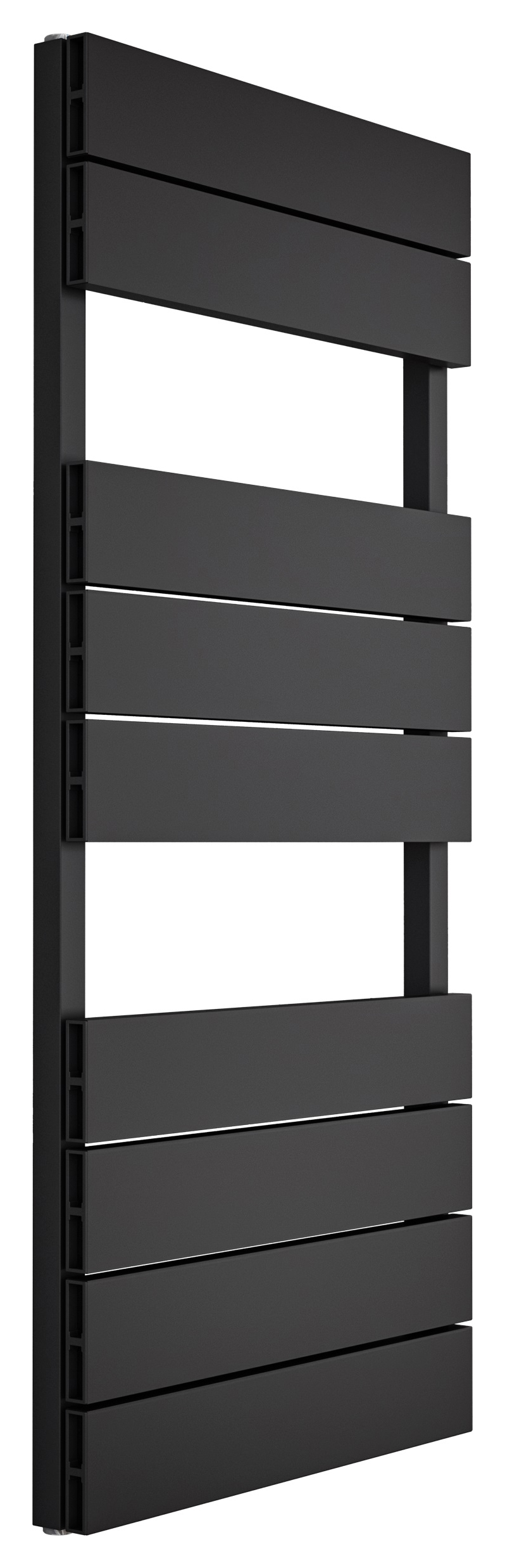 Kudox Black Inspire Straight Single Panel Vertical Towel Radiator - 1100 x 500mm