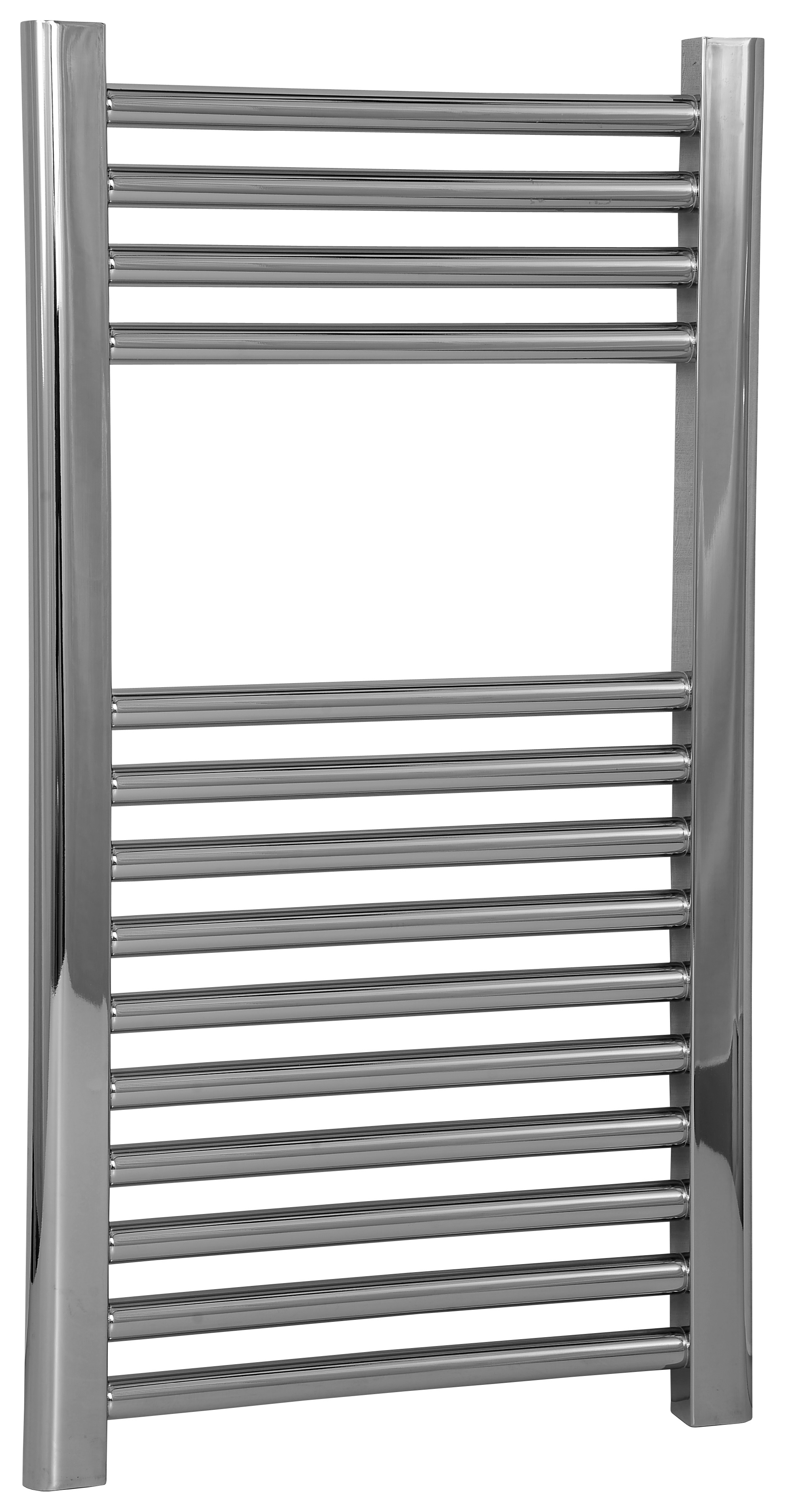 Kudox Chrome Straight Single Panel Vertical Towel Radiator - 750 x 400mm