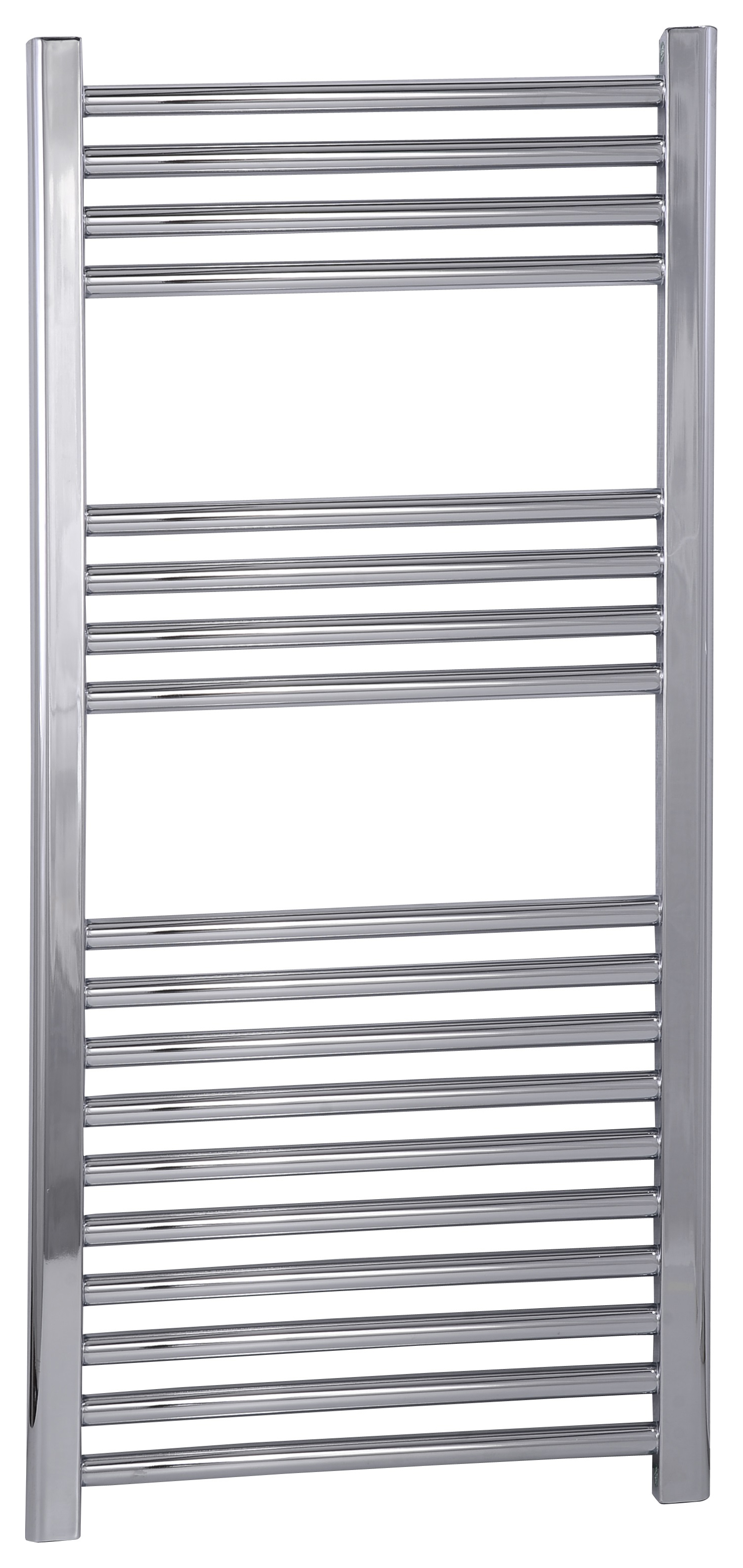 Kudox Chrome Straight Single Panel Vertical Towel Radiator - 1000 x 600mm