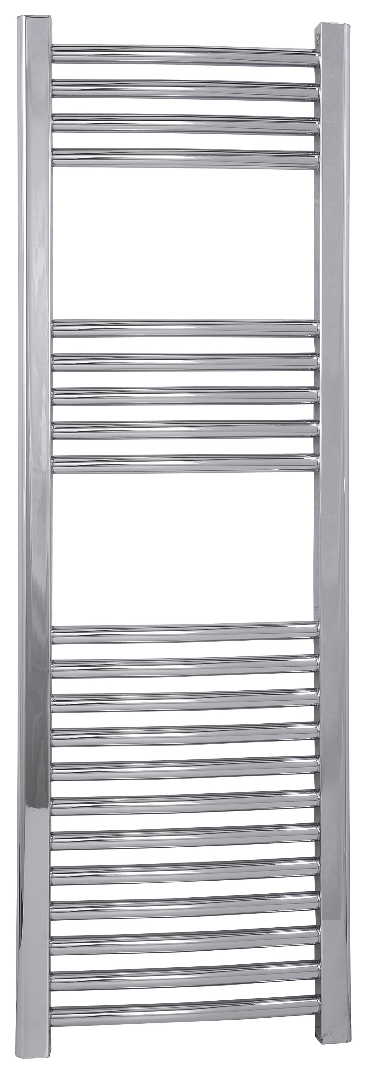Kudox Chrome Curved Single Panel Vertical Towel Radiator - 1200 x 400mm