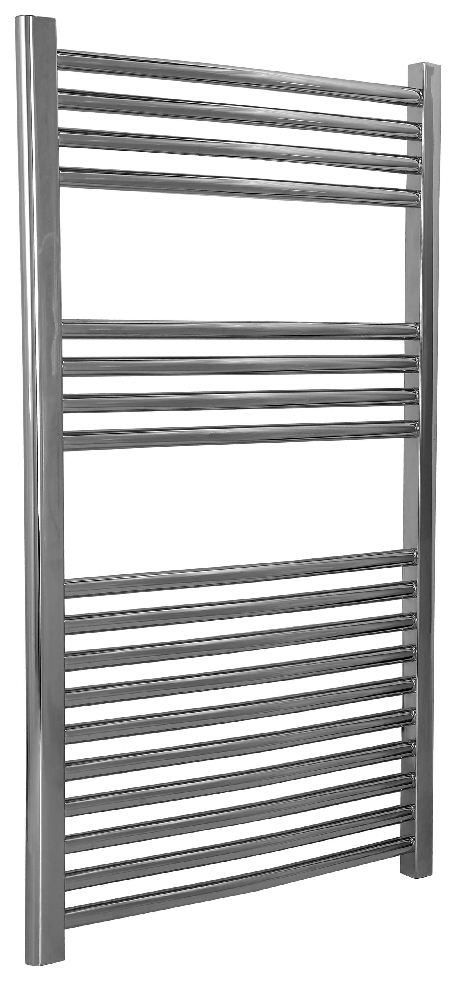 Kudox Chrome Curved Single Panel Vertical Towel Radiator - 1000 x 600mm