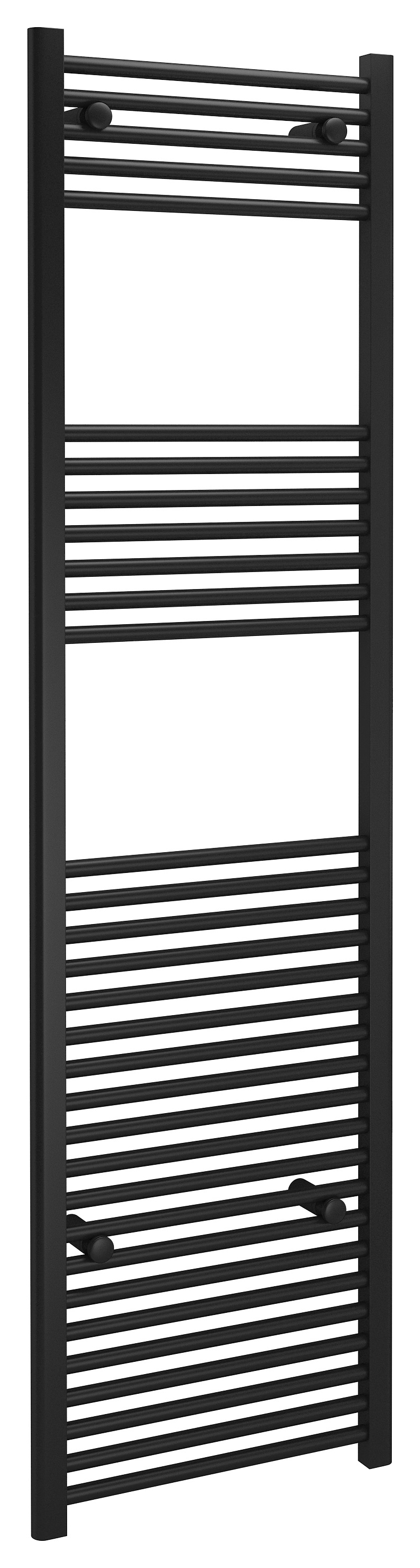 Kudox Black Straight Single Panel Vertical Towel Radiator - 1800 x 500mm