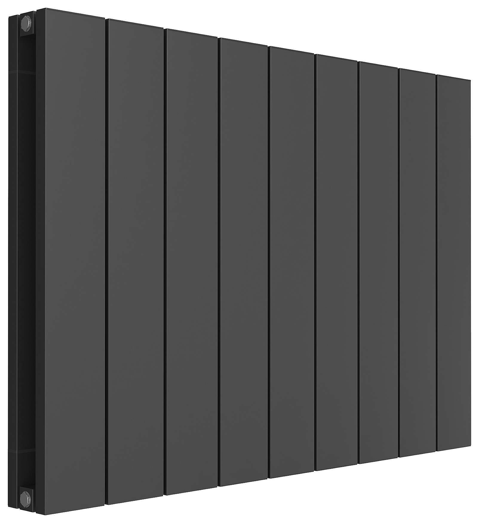 Kudox Black AluLite Double Panel Flat Horizontal Designer Radiator - 600 x 850mm