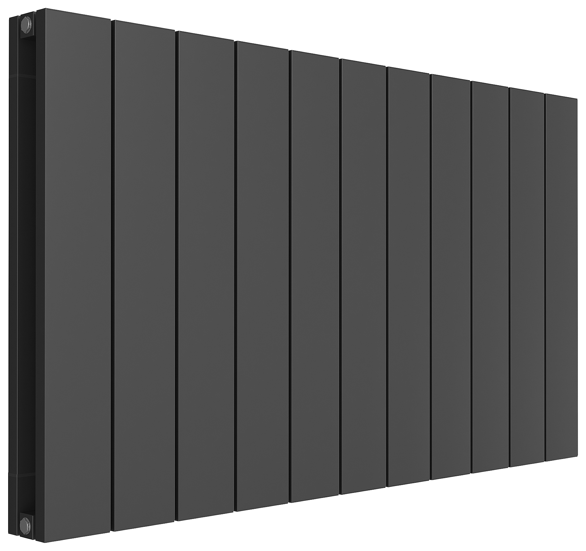Kudox Black AluLite Double Panel Flat Horizontal Designer Radiator - 600 x 1040mm