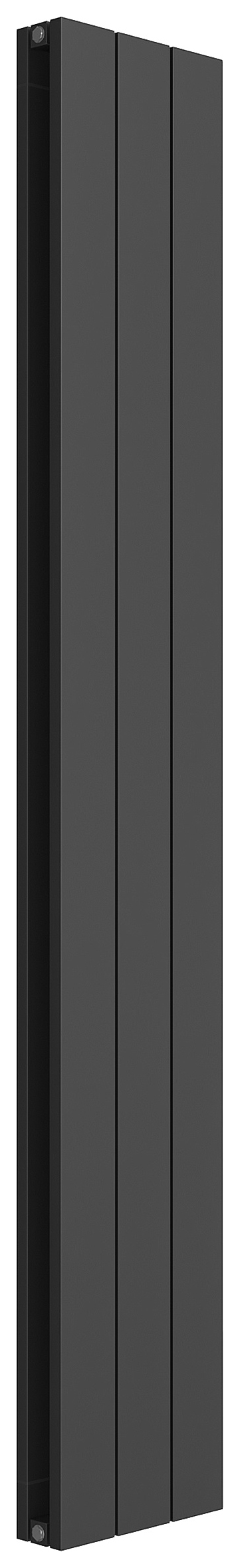 Kudox Black AluLite Double Panel Flat Vertical Designer Radiator - 1800 x 280mm