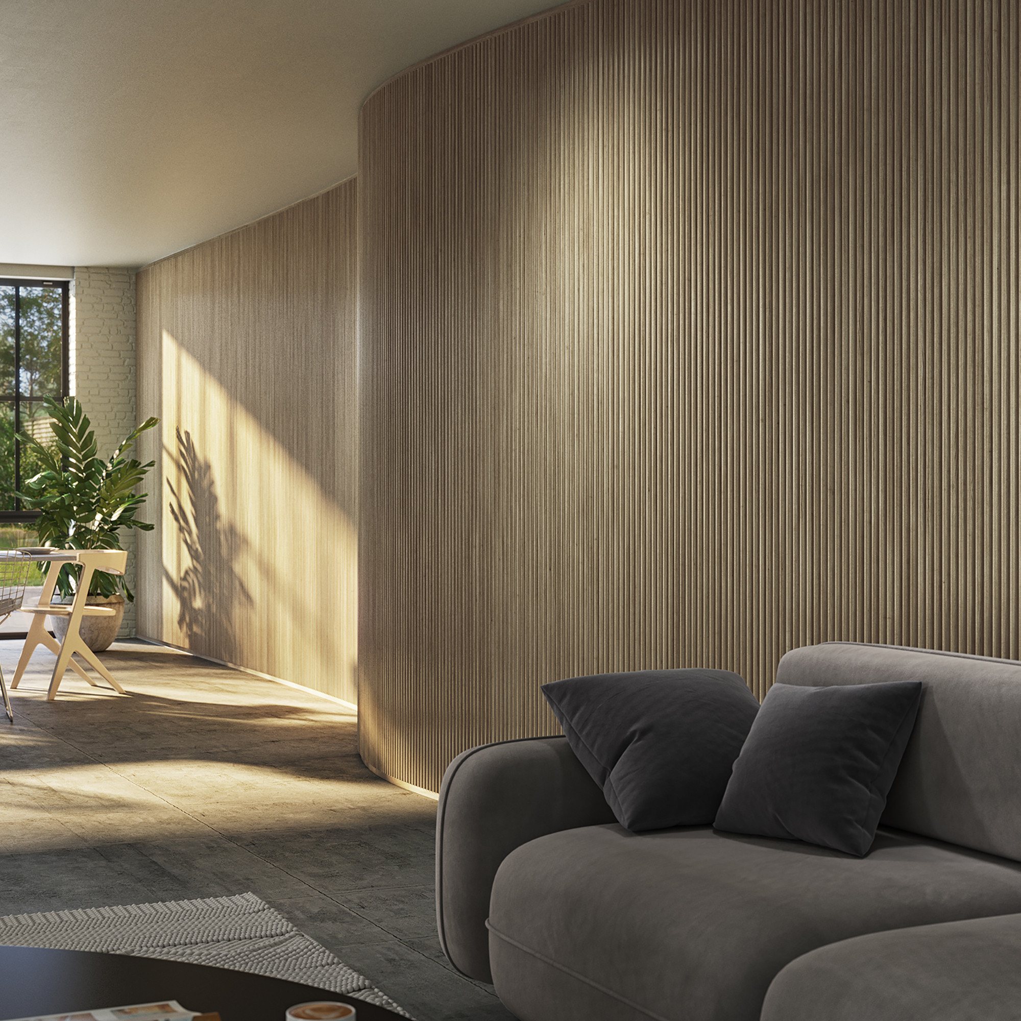 Half Round Flexi Oak Finish Wall Panel 15 x 300 x 2400mm - Pack of 2