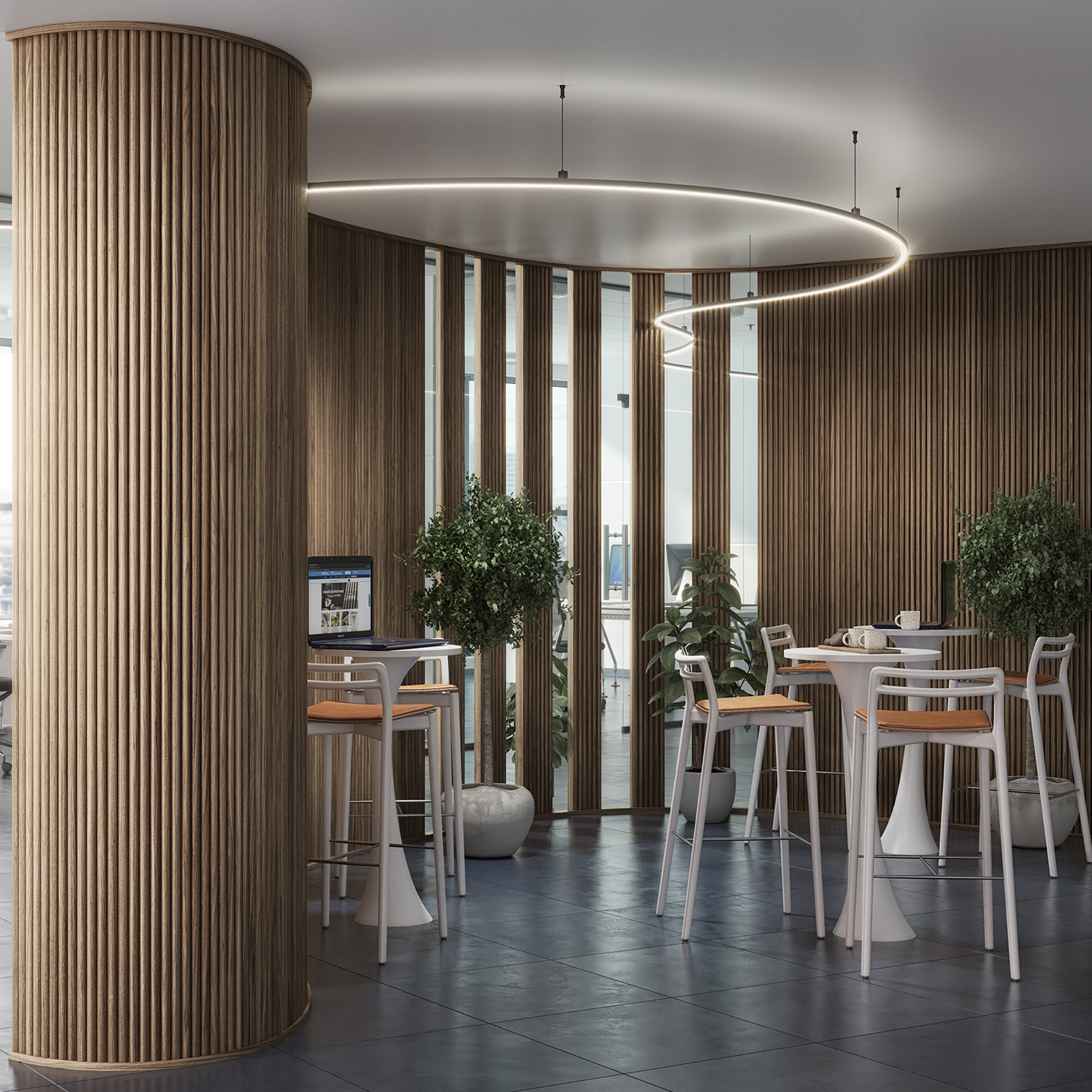 Half Round Flexi Walnut Finish Wall Panel 15 x 300 x 2400mm - Pack of 2