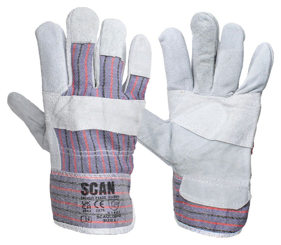 Scan Canadian Rigger Cowsplit Leather Gloves - L