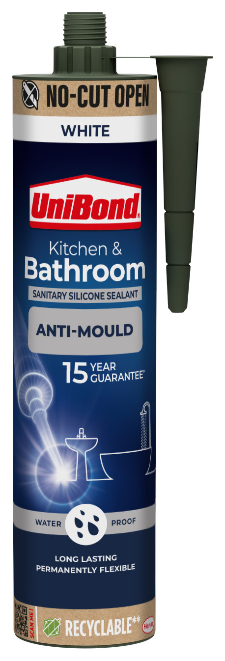 Unibond Kitchen & Bathroom Anti-Mould Sealant Cartridge White - 280ml