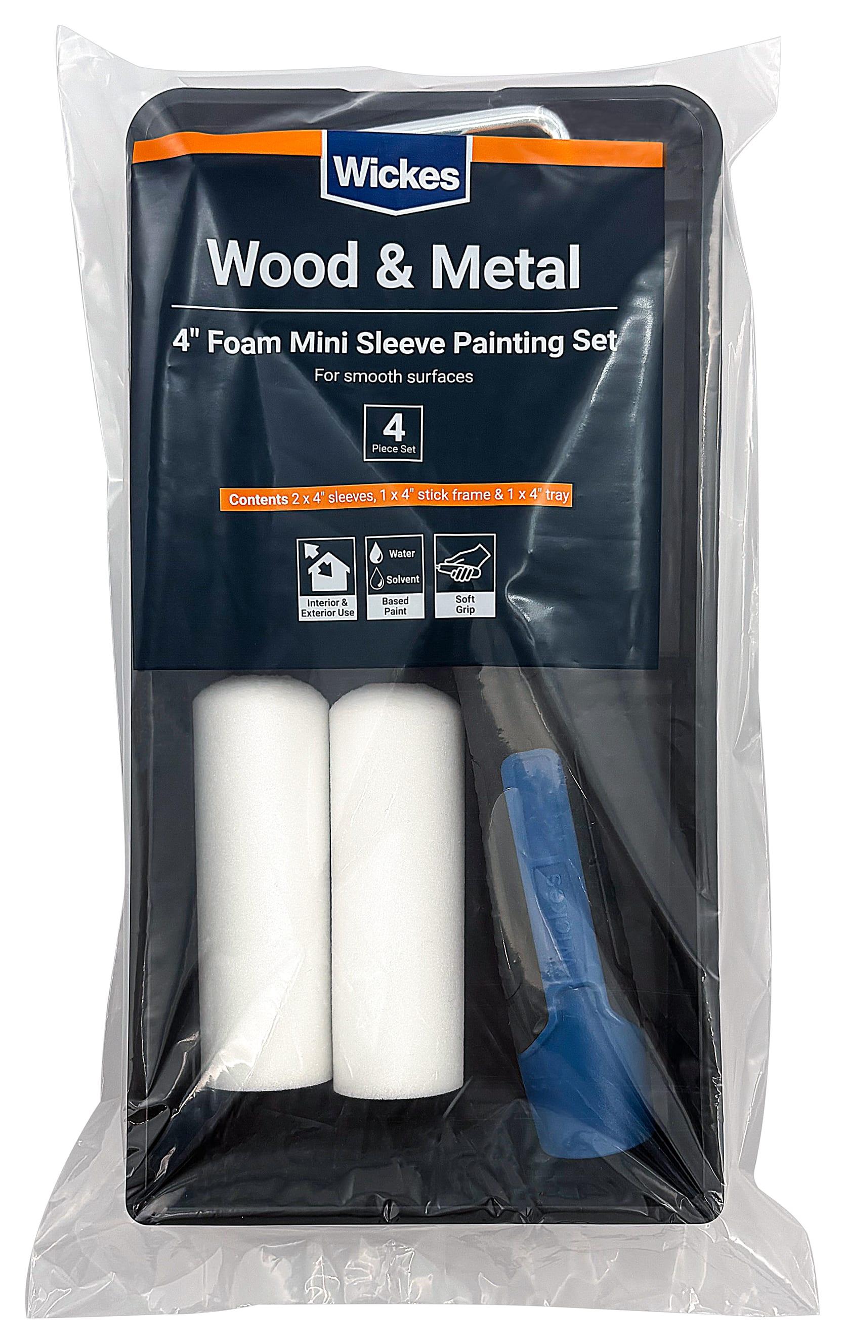 Wickes Woodwork 4in Roller Kit - 4 Pieces
