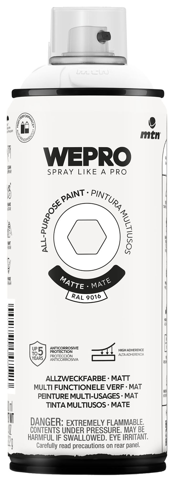 MTN WEPRO All-Purpose Matt Igloo White Spray Paint - 400ml RAL9016