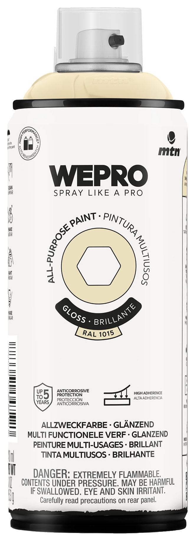 MTN WEPRO All-Purpose Gloss Dakota Yellow Spray Paint - 400ml RAL1015