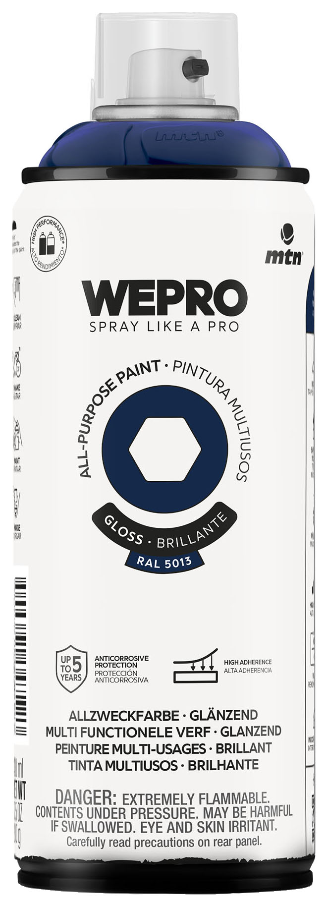 MTN WEPRO All-Purpose Gloss Spray Paint Yoru Blue - 400ml RAL5013